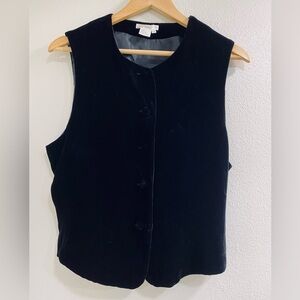VINTAGE Annie Alexander Black Velvet and Silk Vest Size 12